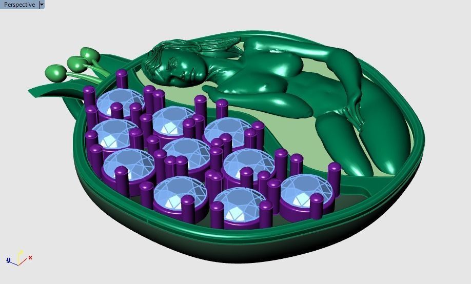 Pomegranate pendant 3D print model_22