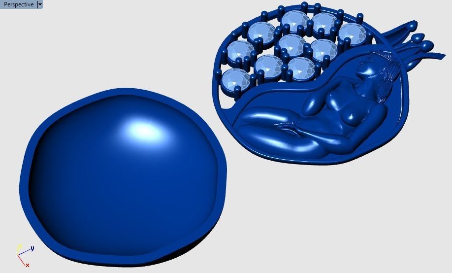 Pomegranate pendant 3D print model_31