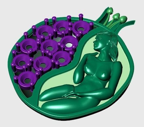 Pomegranate pendant 3D print model_39