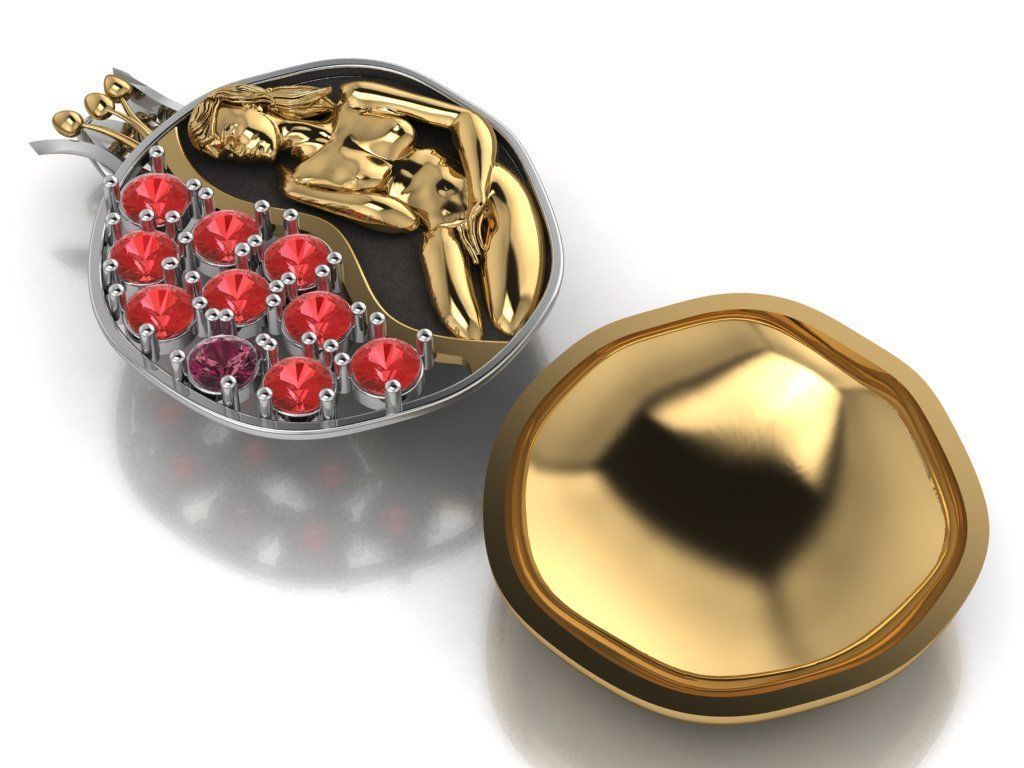 Pomegranate pendant 3D print model_19