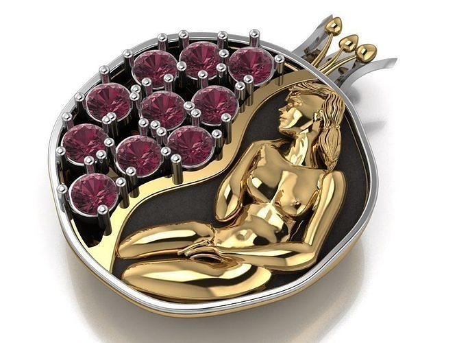 Pomegranate pendant 3D print model