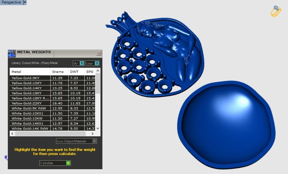 Pomegranate pendant 3D print model_13