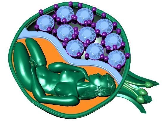 Pomegranate pendant 3D print model_37