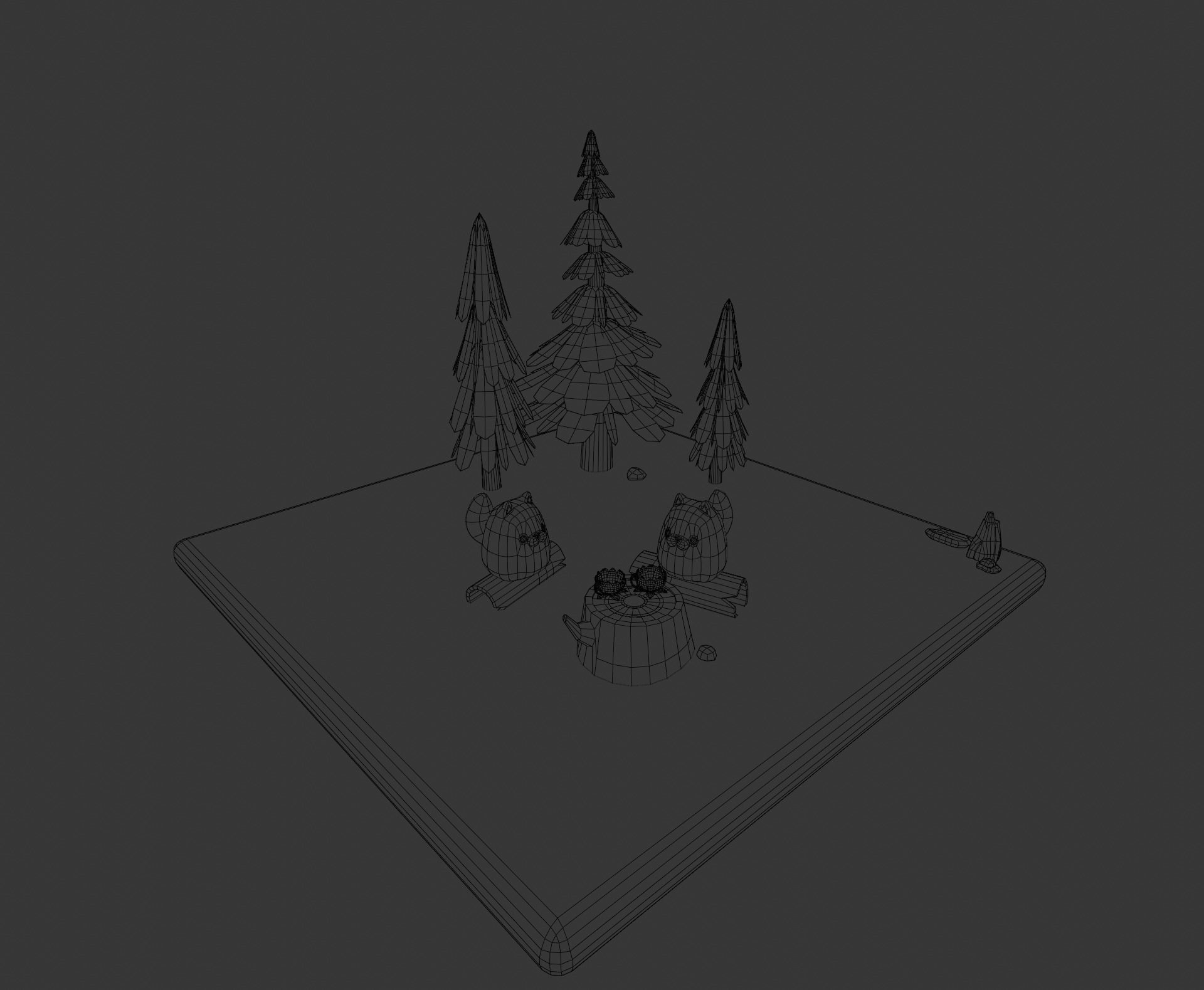 Fox  in a Forest Free low-poly 3D model_1