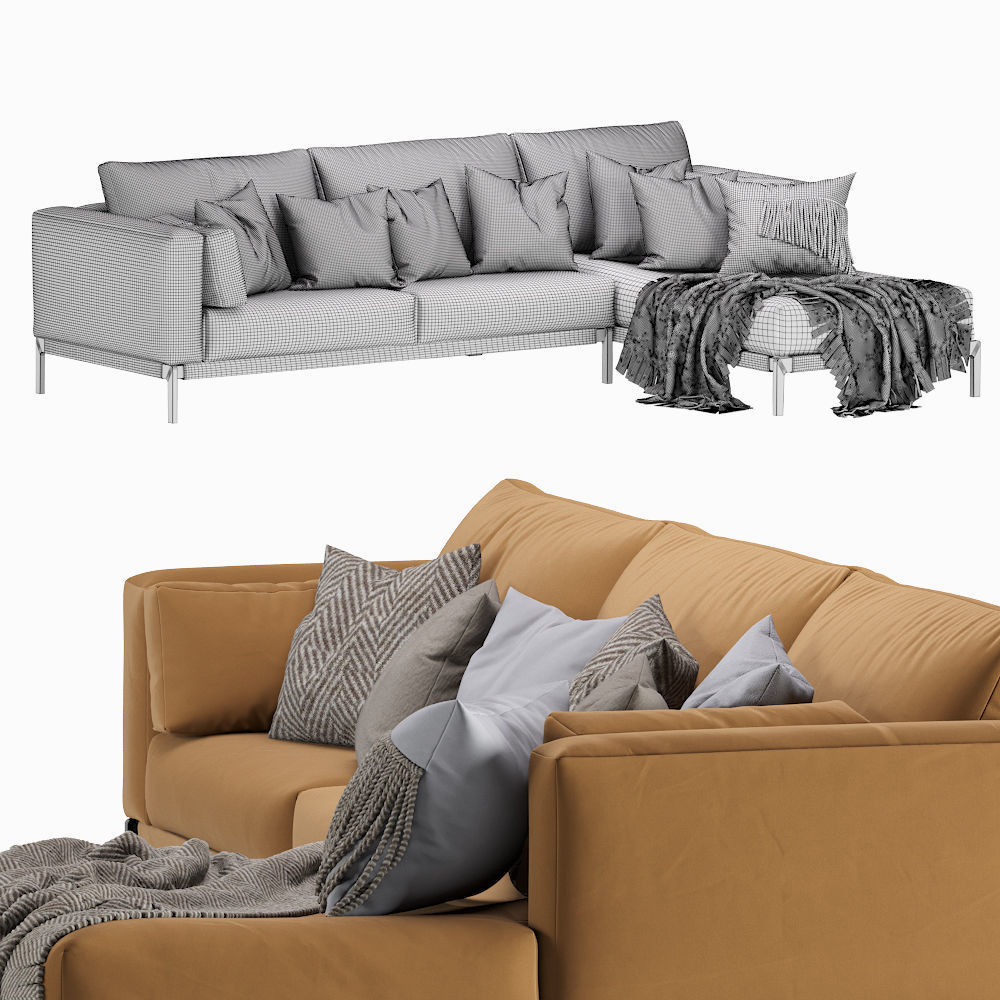 Flexform Romeo Chaise Longue Sofa 3D model_6