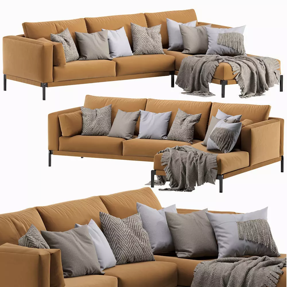 Flexform Romeo Chaise Longue Sofa 3D model_0