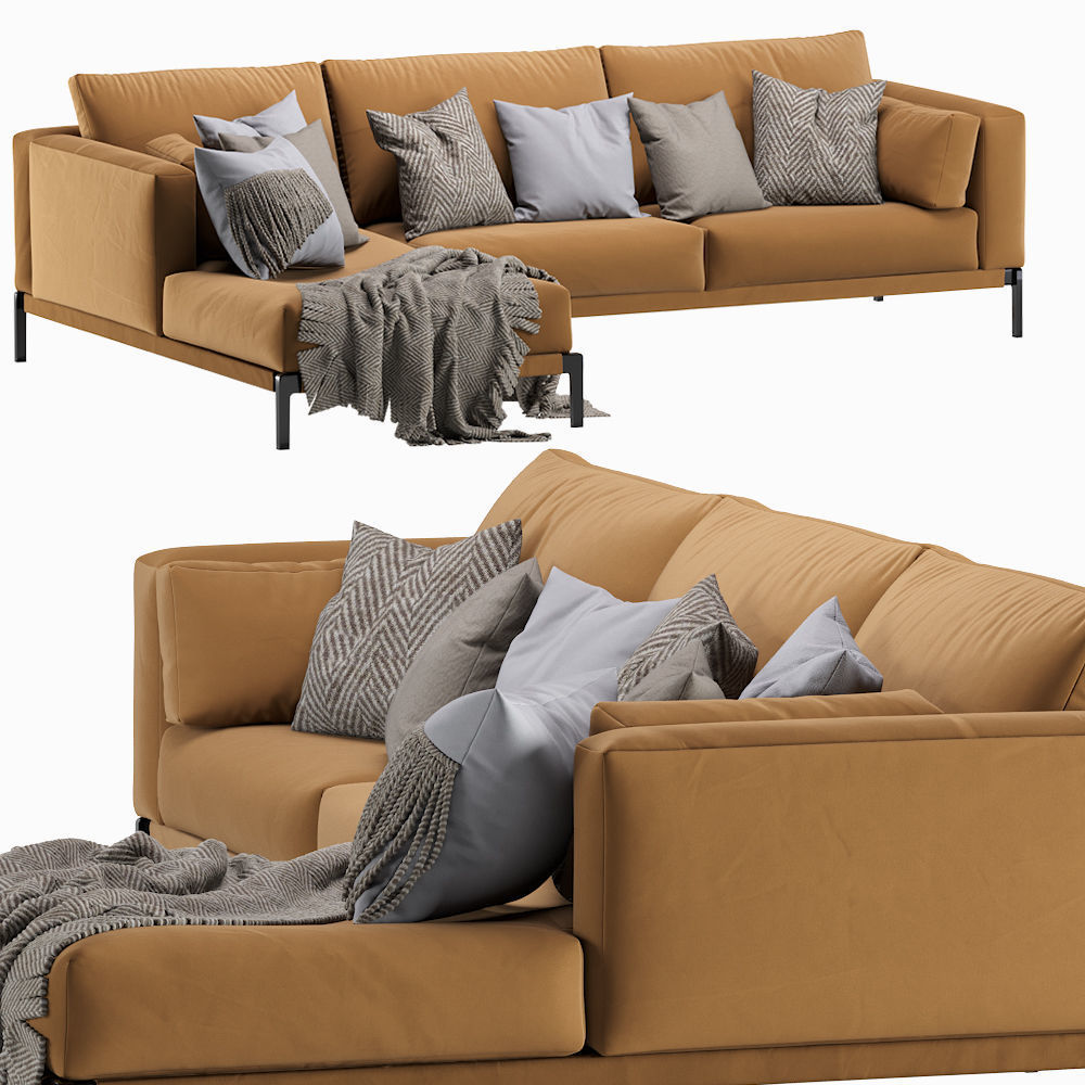 Flexform Romeo Chaise Longue Sofa 3D model_3