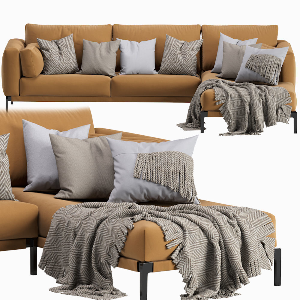 Flexform Romeo Chaise Longue Sofa 3D model_5