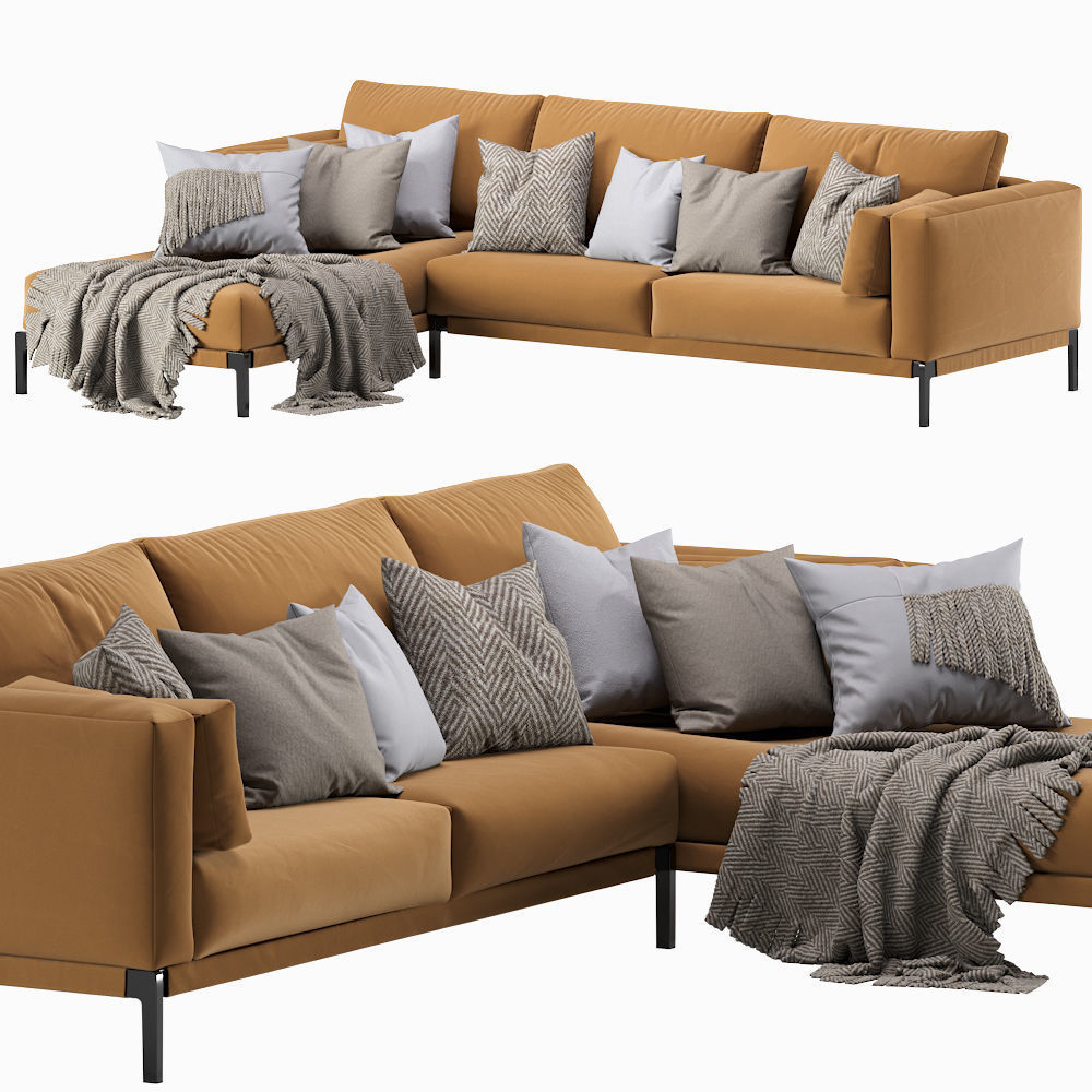 Flexform Romeo Chaise Longue Sofa 3D model_4