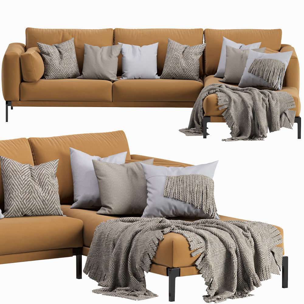 Flexform Romeo Chaise Longue Sofa 3D model_2