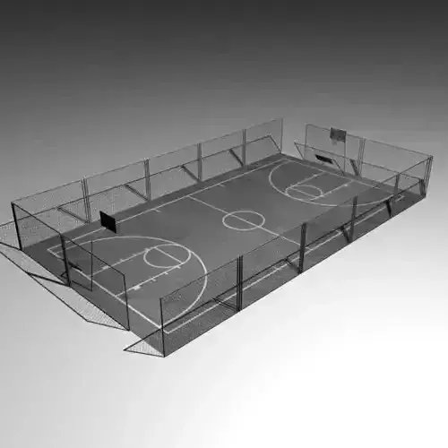 Street Basketball Court low poly 3d model