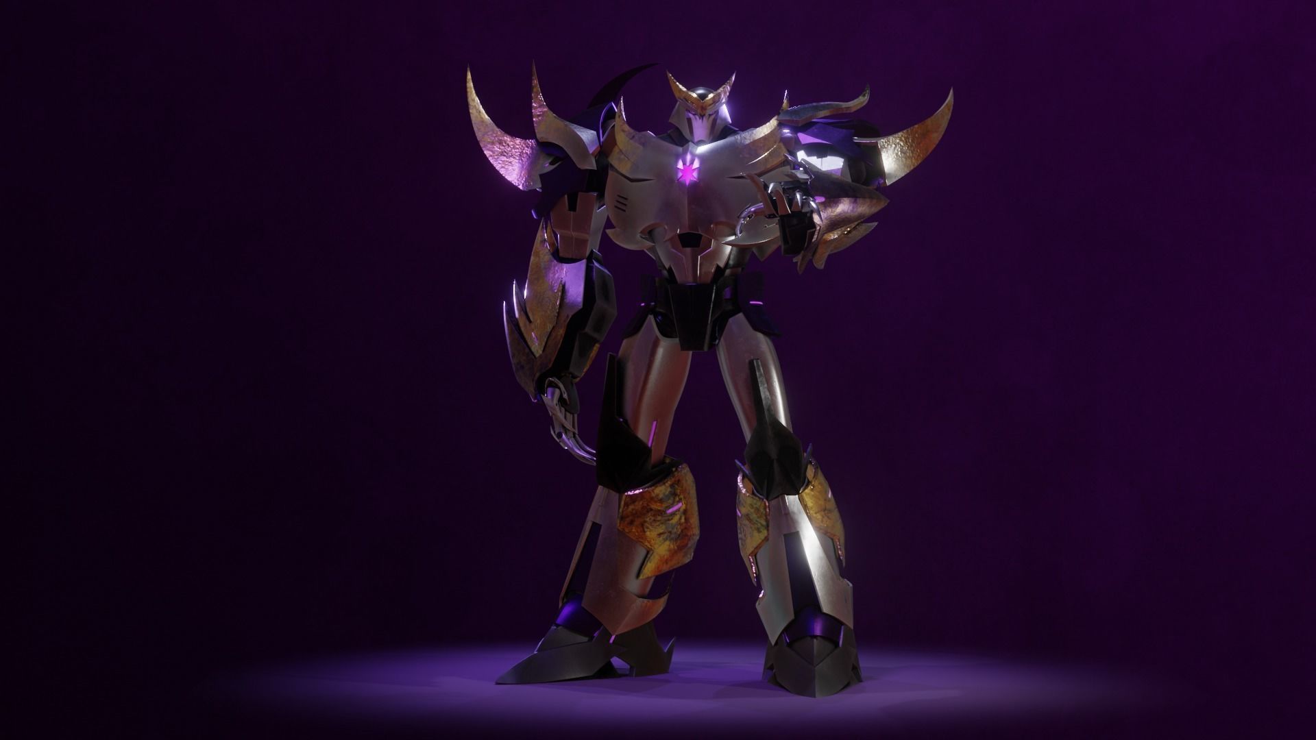 Megatron Transformers Prime Character Rig Low-poly 3D model_10