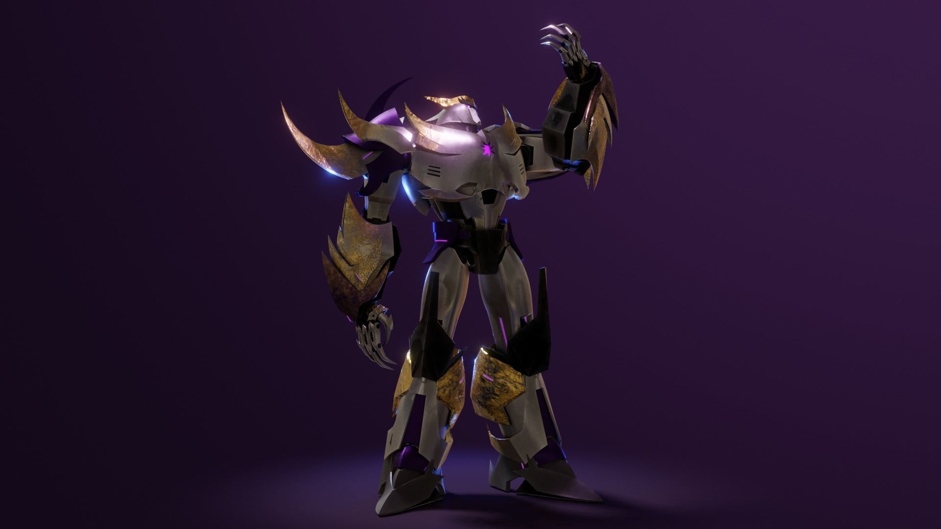 Megatron Transformers Prime Character Rig Low-poly 3D model_8