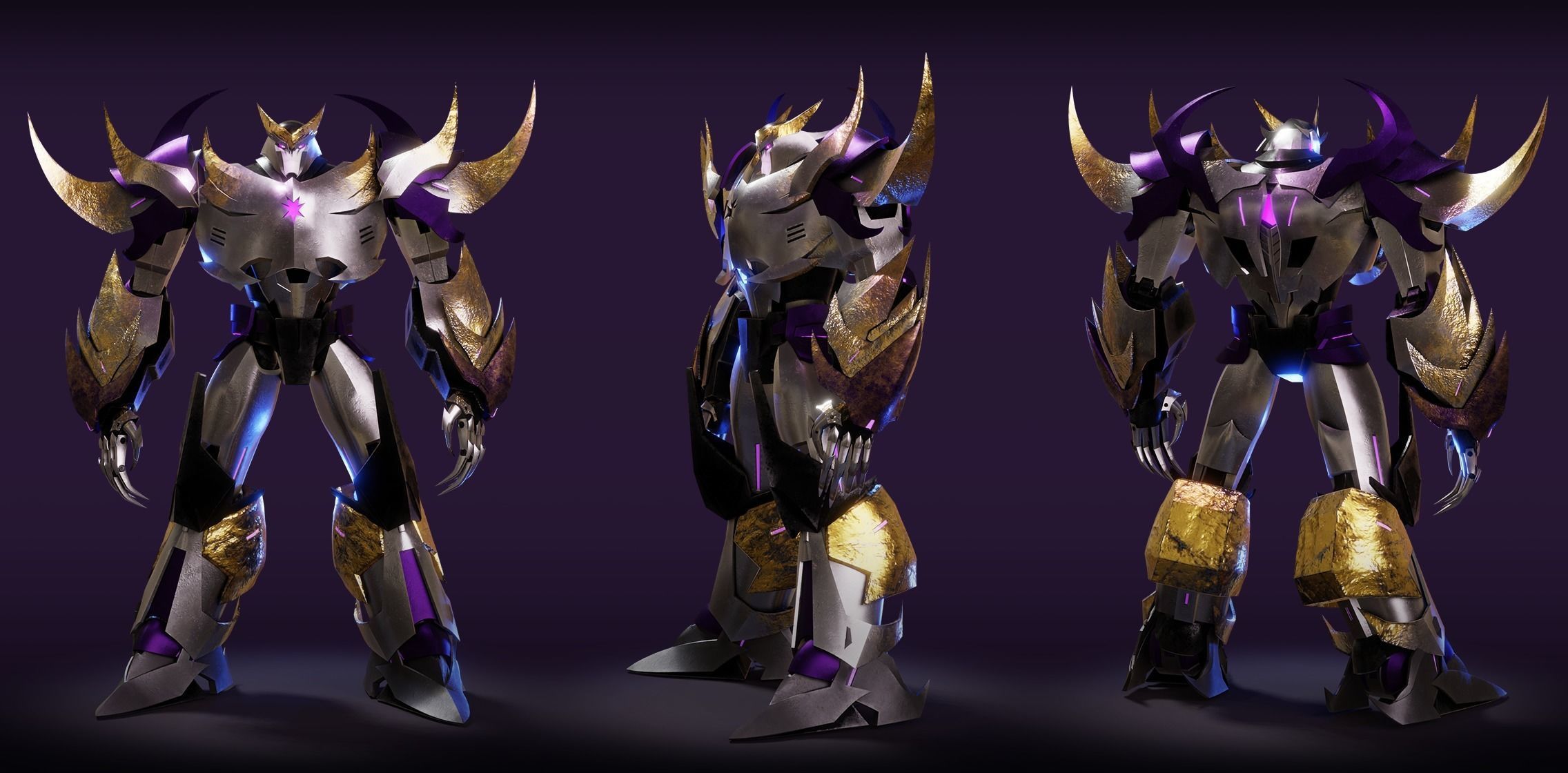 Megatron Transformers Prime Character Rig Low-poly 3D model_1