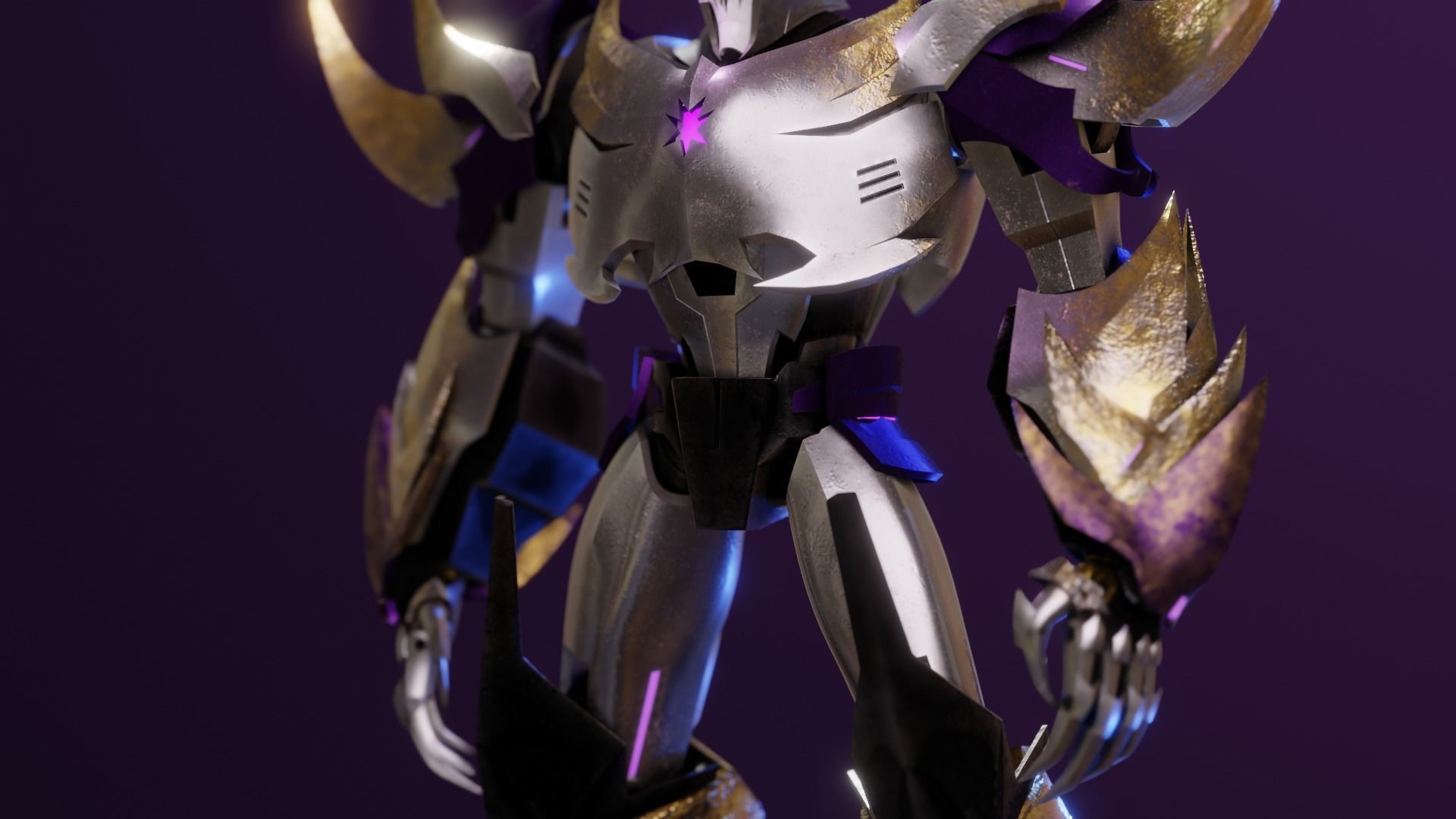 Megatron Transformers Prime Character Rig Low-poly 3D model_5