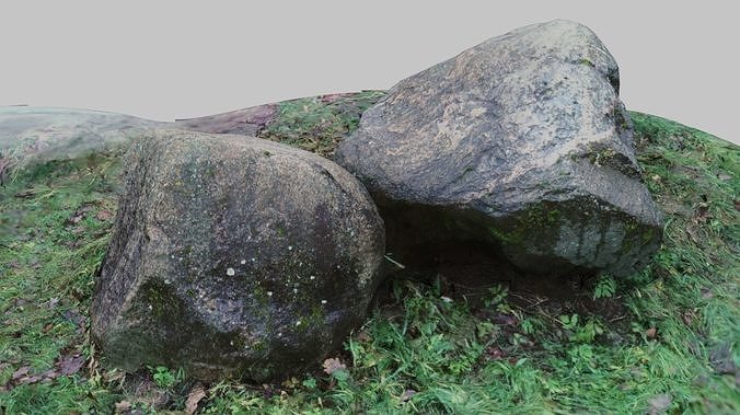 two big rocks Free low-poly 3D model