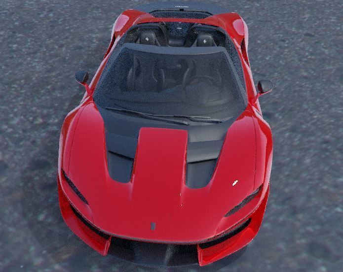 ferrari j50 gold edition Low-poly 3D model_5