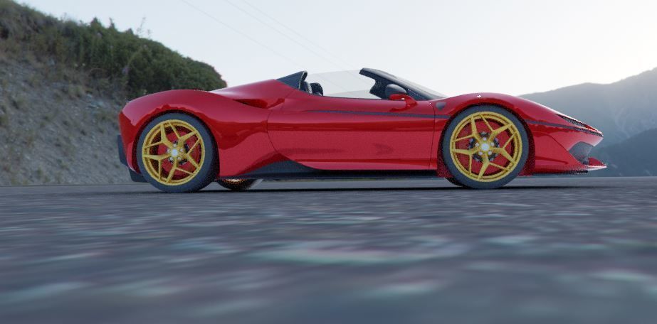 ferrari j50 gold edition Low-poly 3D model_3