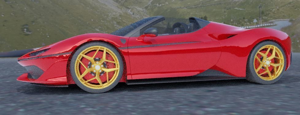 ferrari j50 gold edition Low-poly 3D model_1