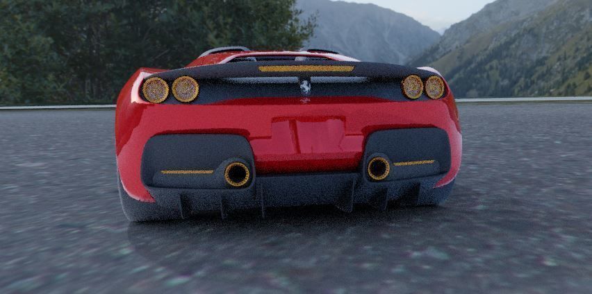 ferrari j50 gold edition Low-poly 3D model_2