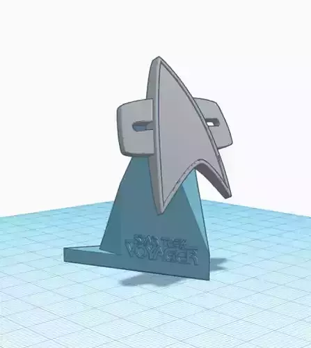 Star Trek Com Badge holder stand 3D model