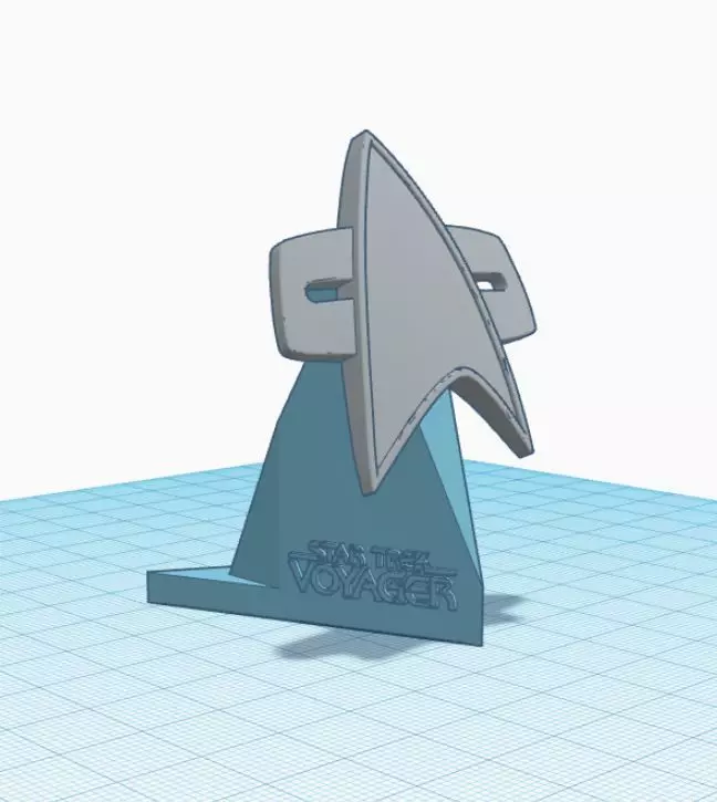 Star Trek Com Badge holder stand 3D model_0