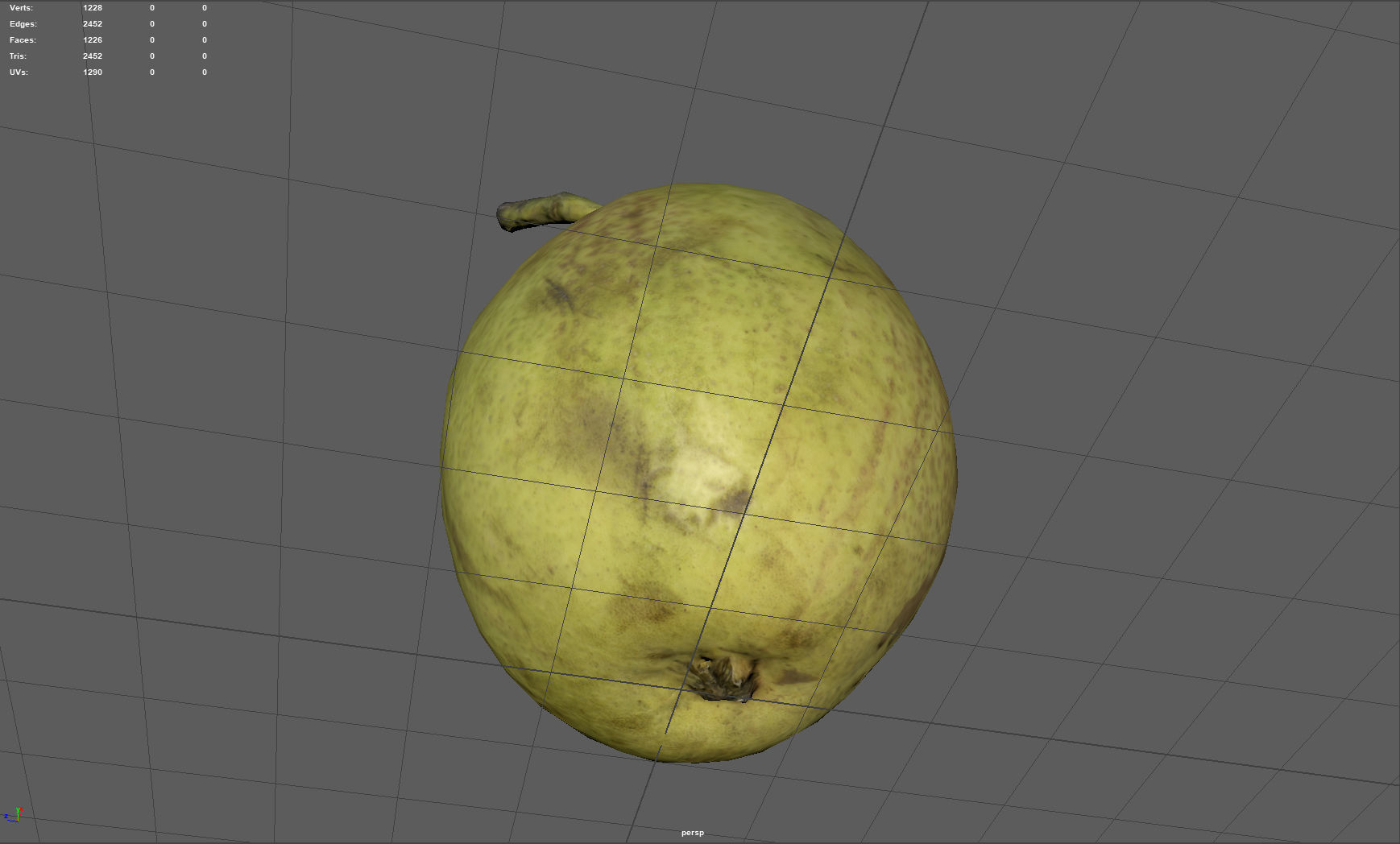 Conference pear Low-poly 3D model_10
