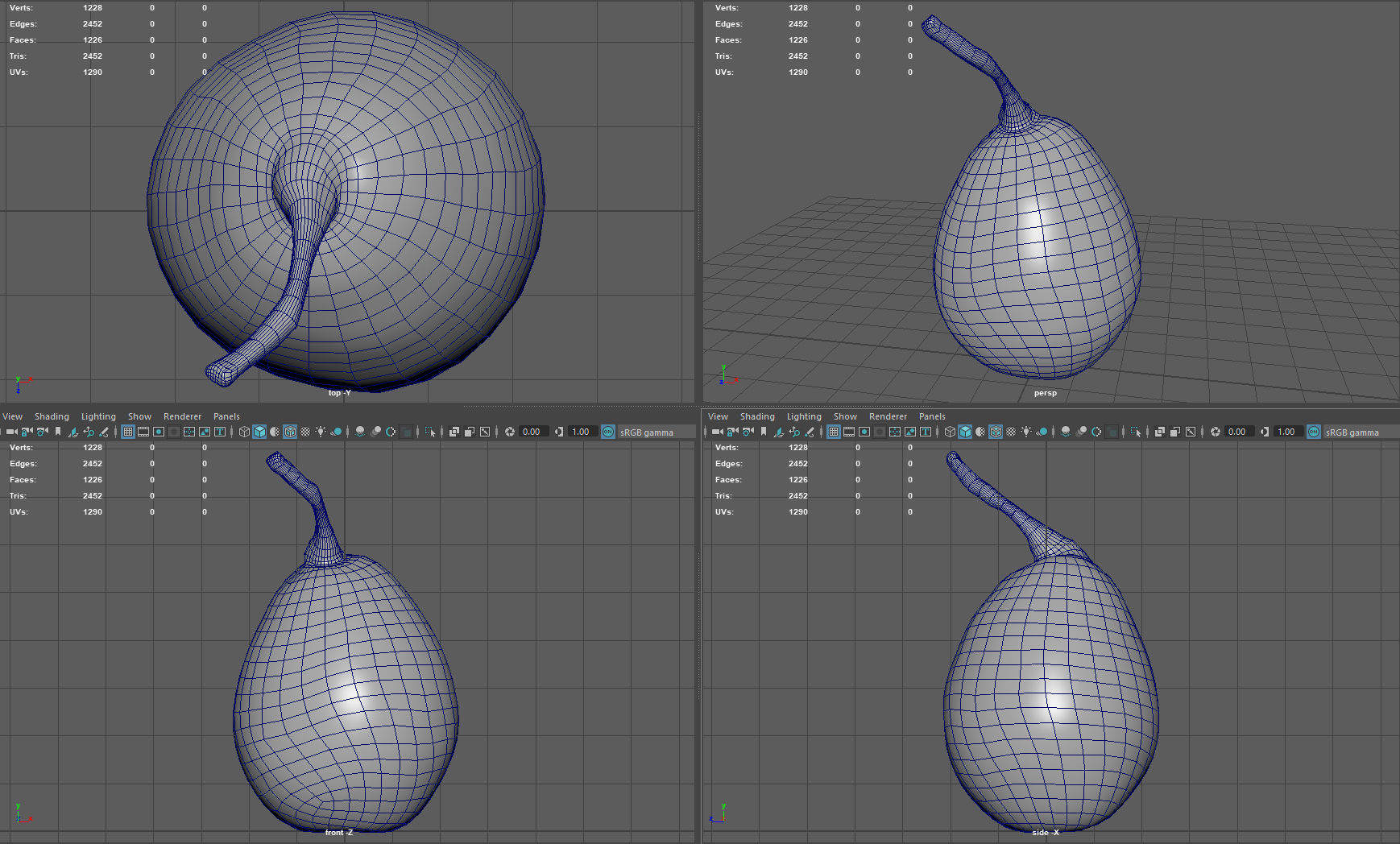Conference pear Low-poly 3D model_9