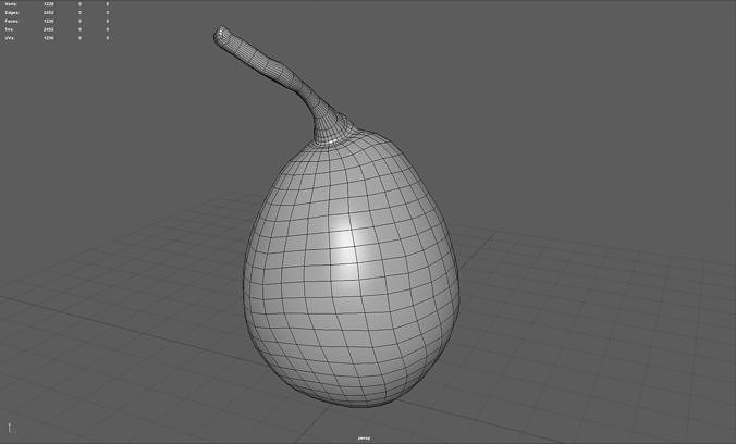 Conference pear Low-poly 3D model 5