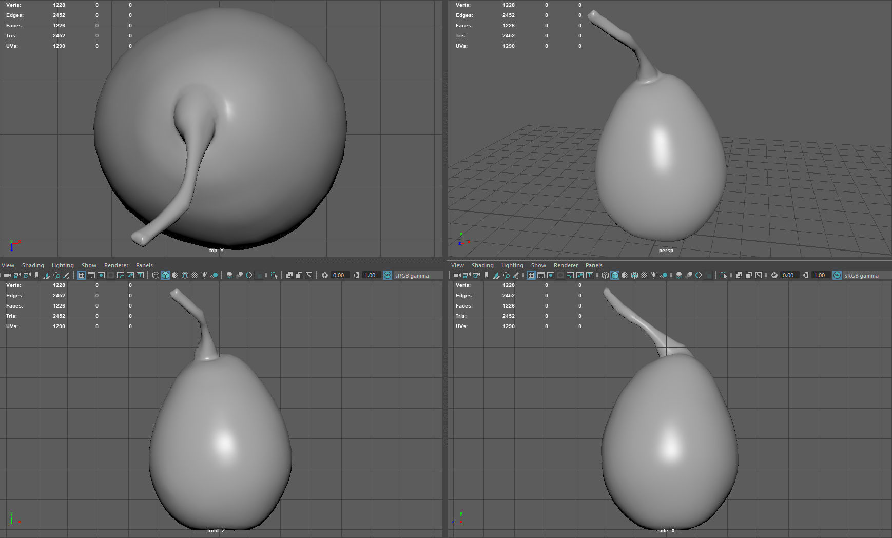 Conference pear Low-poly 3D model_8