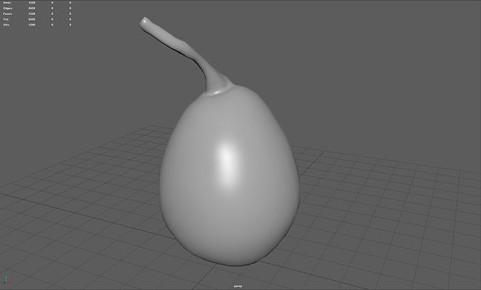 Conference pear Low-poly 3D model 4