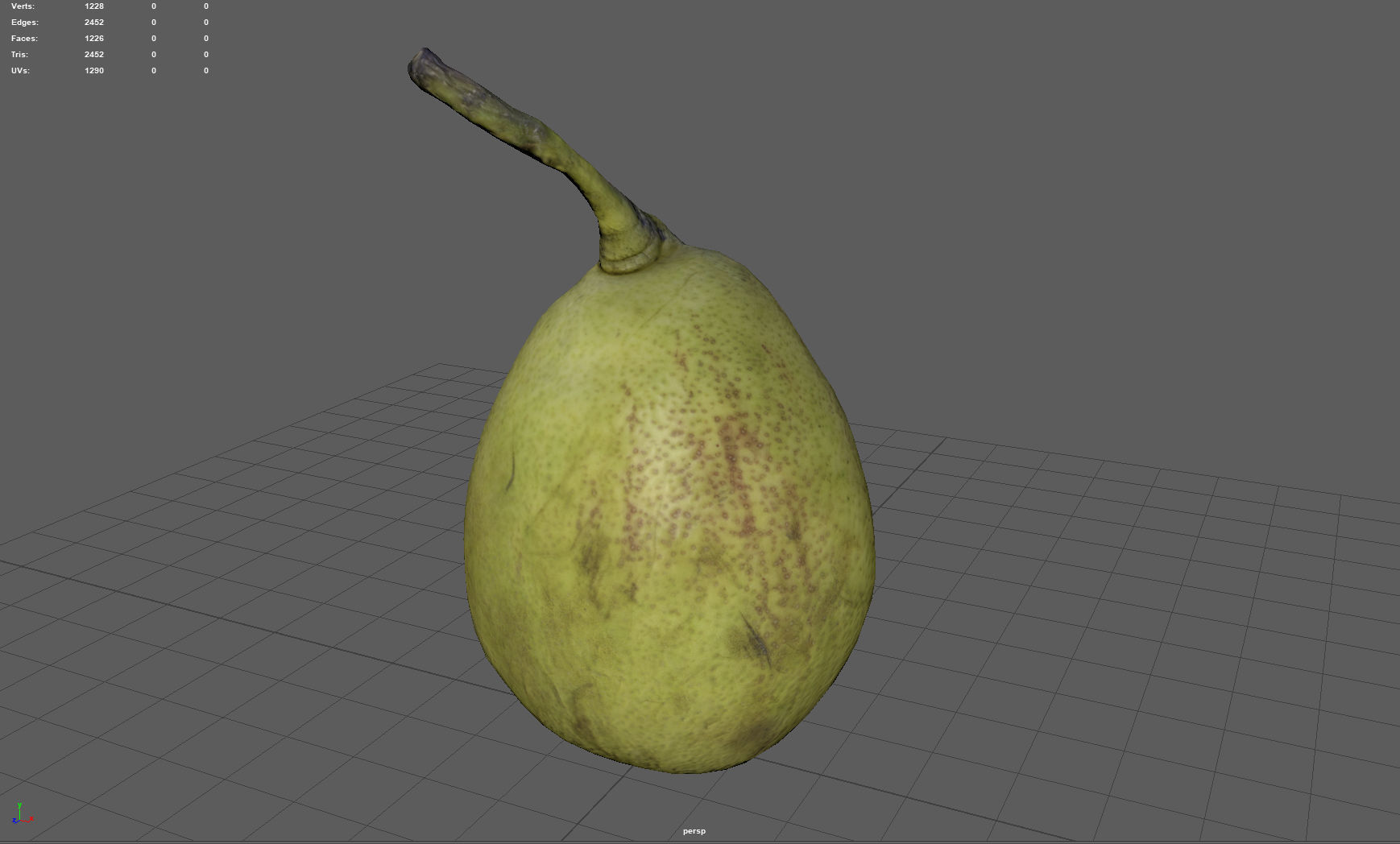 Conference pear Low-poly 3D model_3