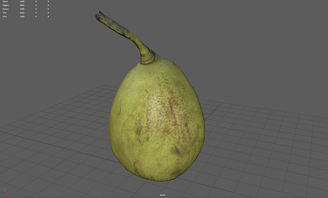 Conference pear Low-poly 3D model 3