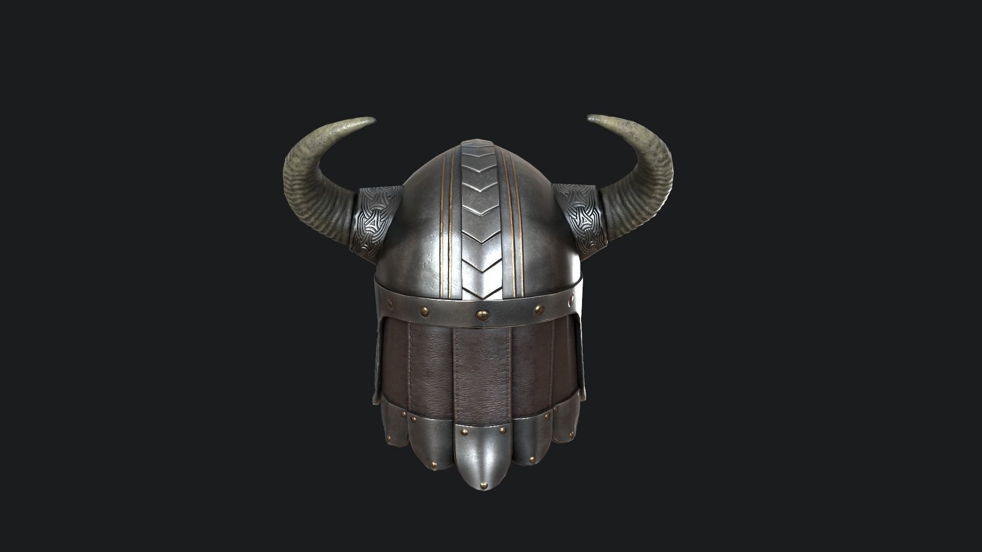 Viking helmet v5 Low-poly 3D model_9