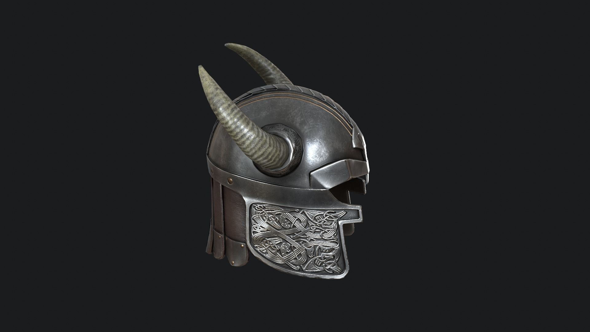 Viking helmet v5 Low-poly 3D model_13