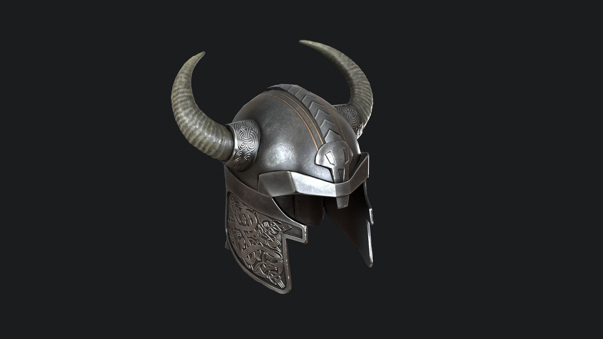 Viking helmet v5 Low-poly 3D model_15