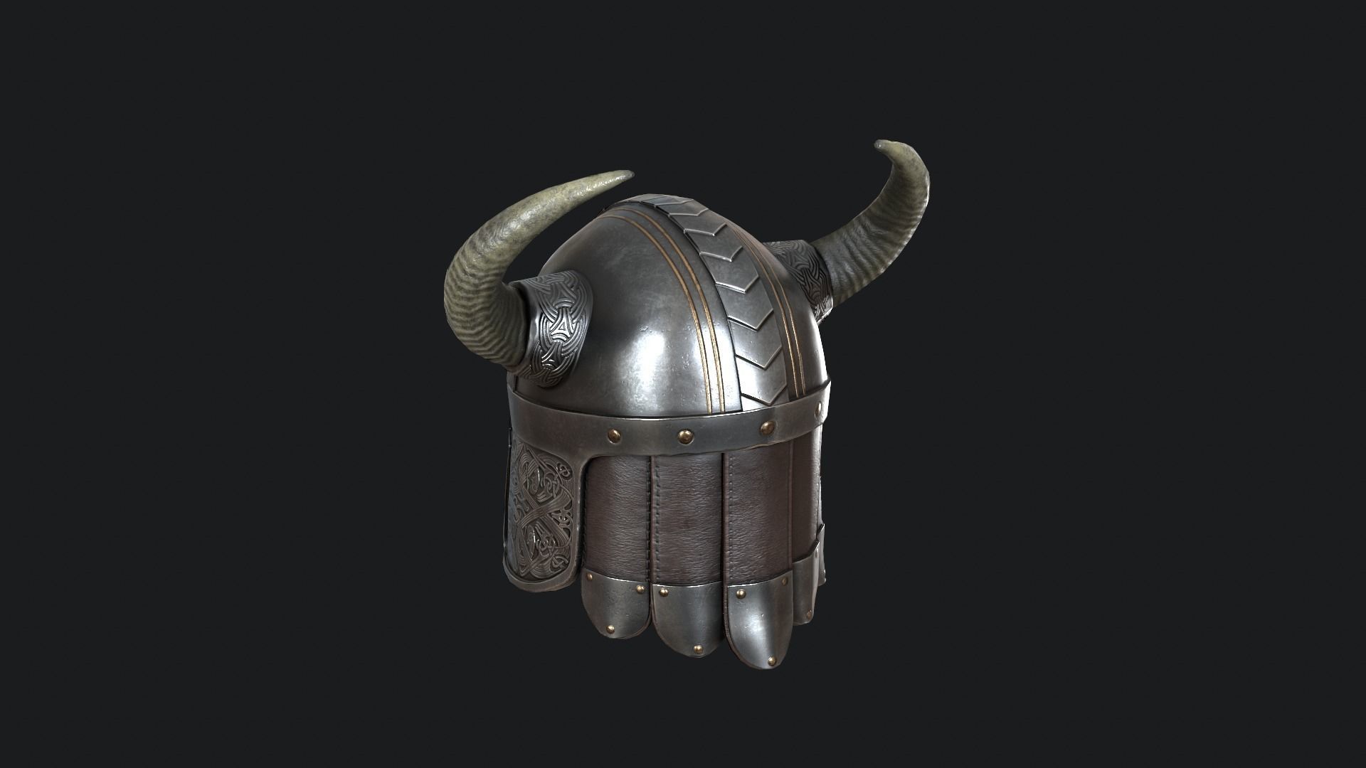 Viking helmet v5 Low-poly 3D model_8
