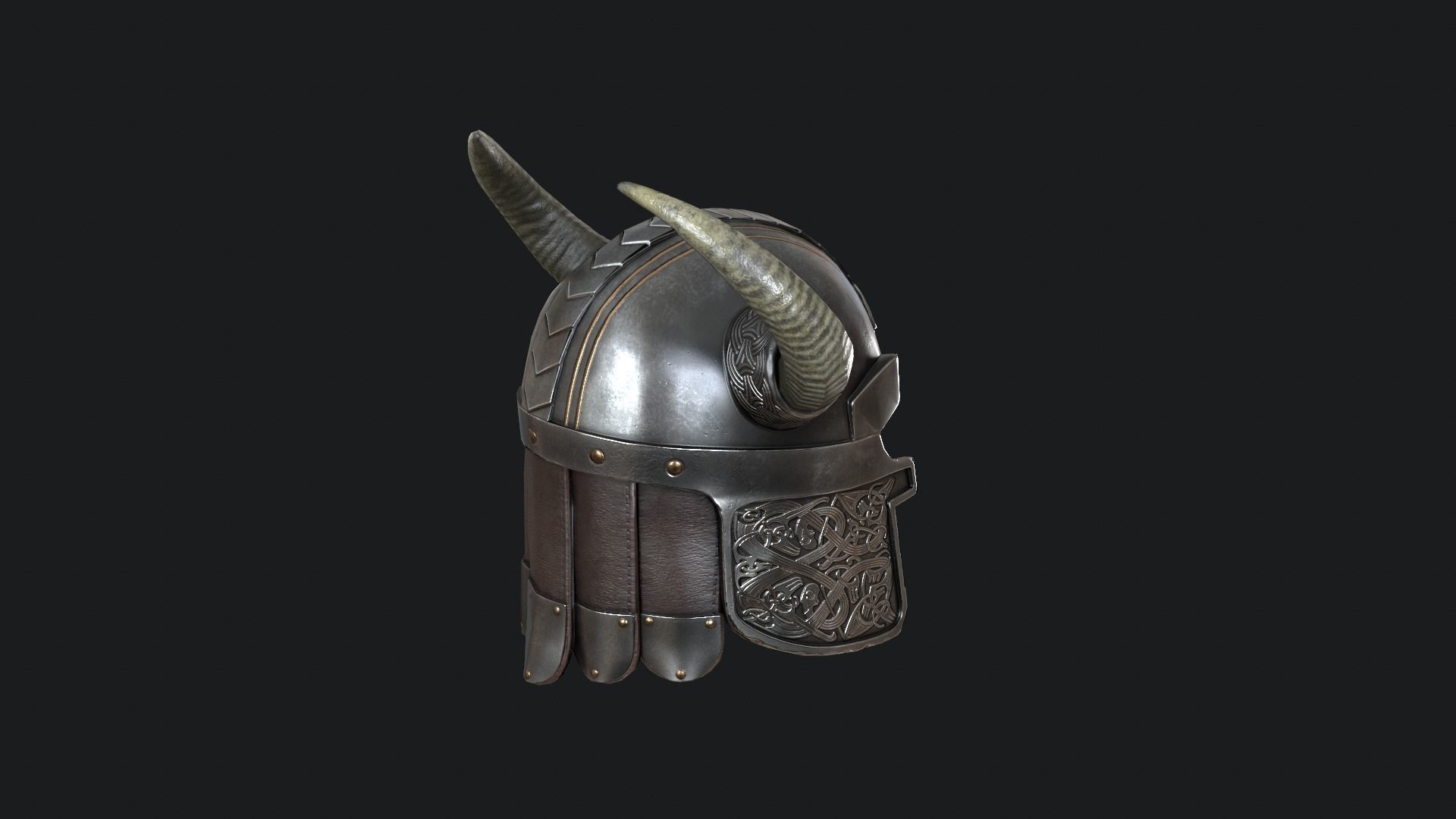 Viking helmet v5 Low-poly 3D model_11