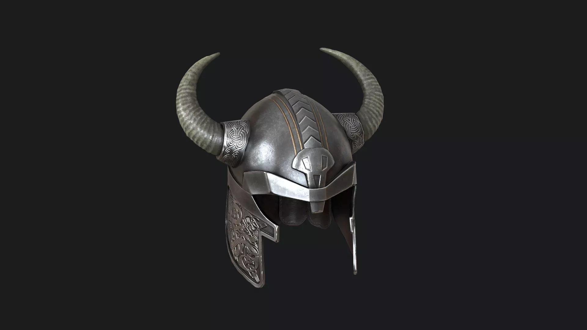Viking helmet v5 Low-poly 3D model_0
