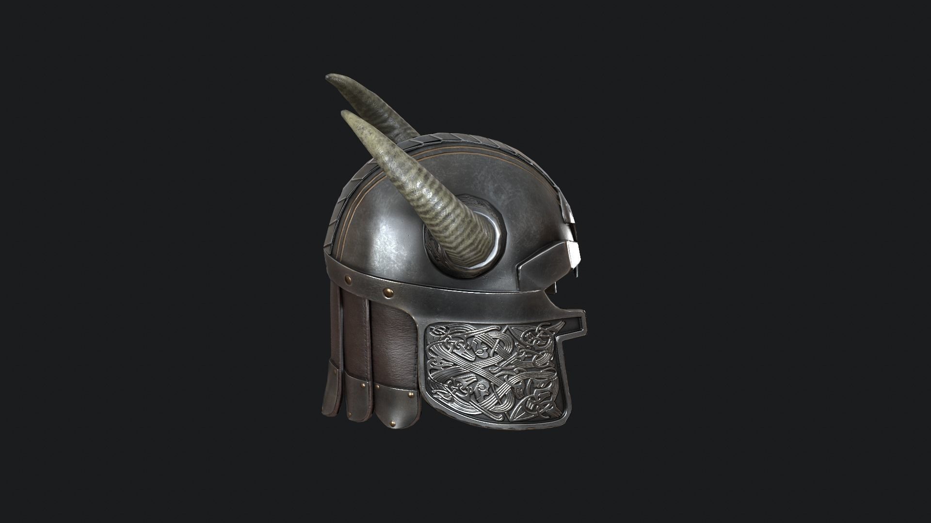 Viking helmet v5 Low-poly 3D model_12