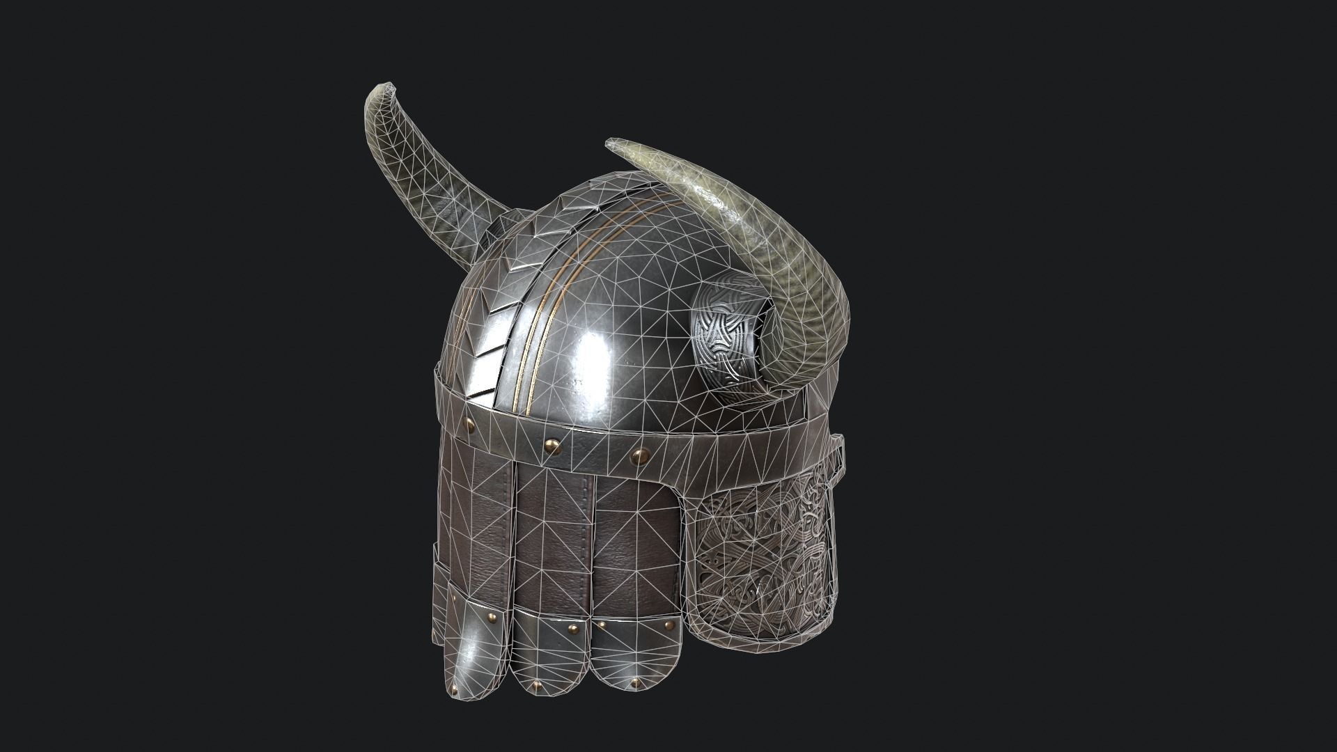 Viking helmet v5 Low-poly 3D model_21