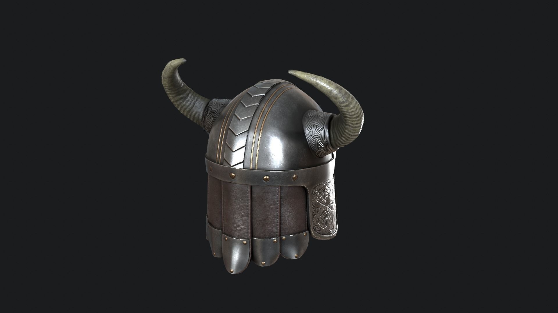 Viking helmet v5 Low-poly 3D model_10
