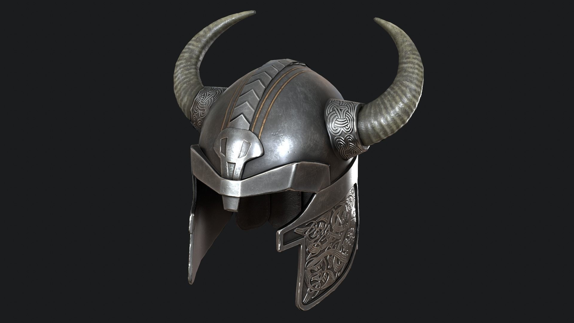 Viking helmet v5 Low-poly 3D model_3