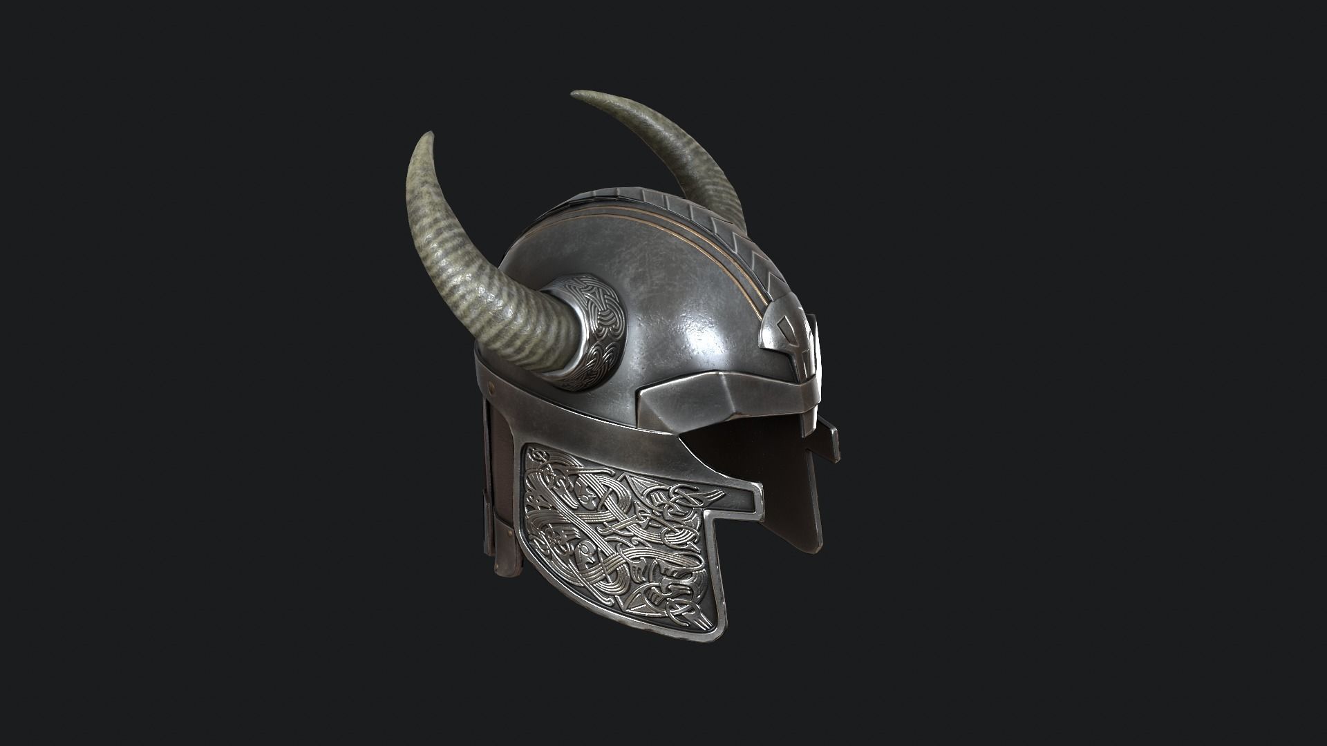 Viking helmet v5 Low-poly 3D model_14