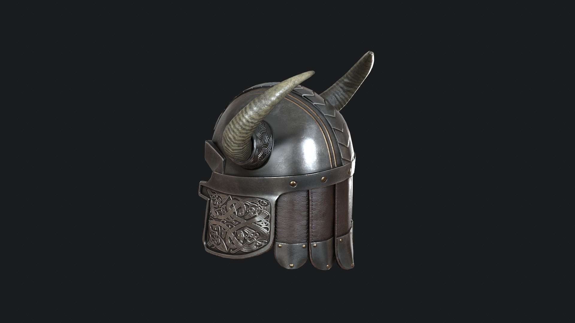 Viking helmet v5 Low-poly 3D model_7