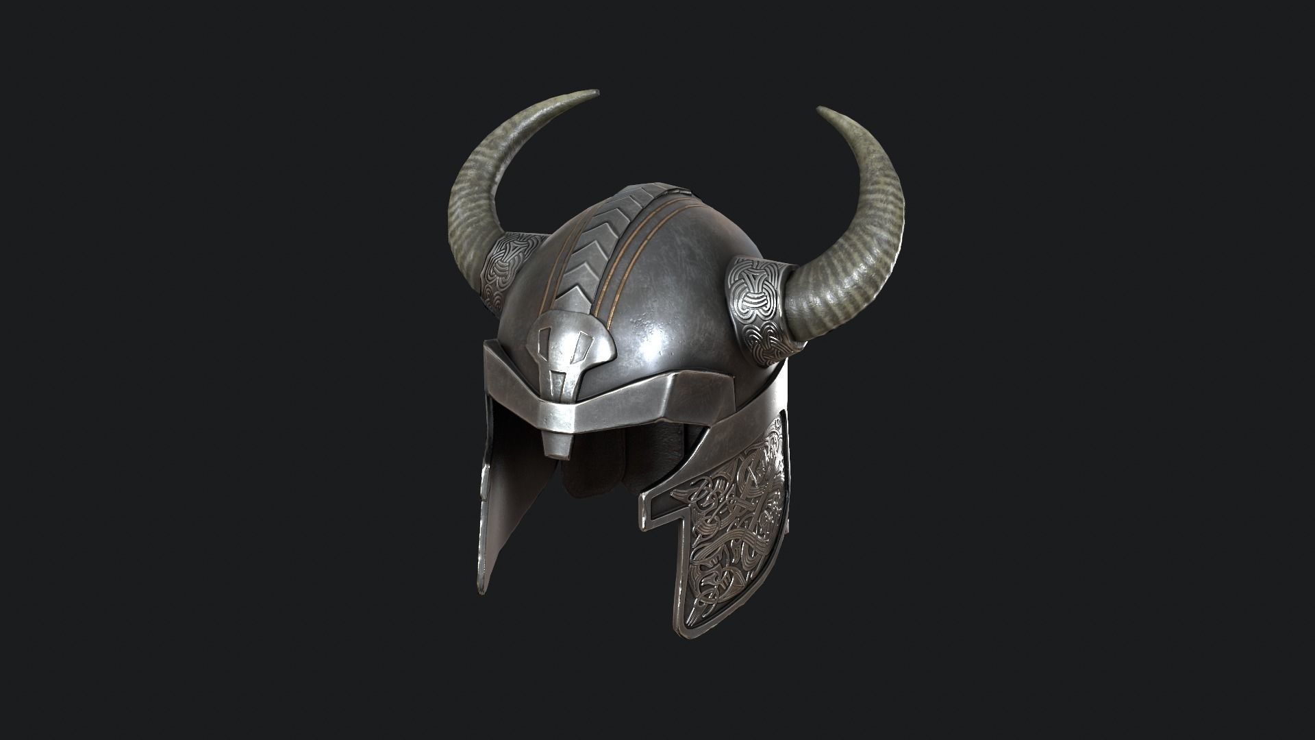 Viking helmet v5 Low-poly 3D model_4