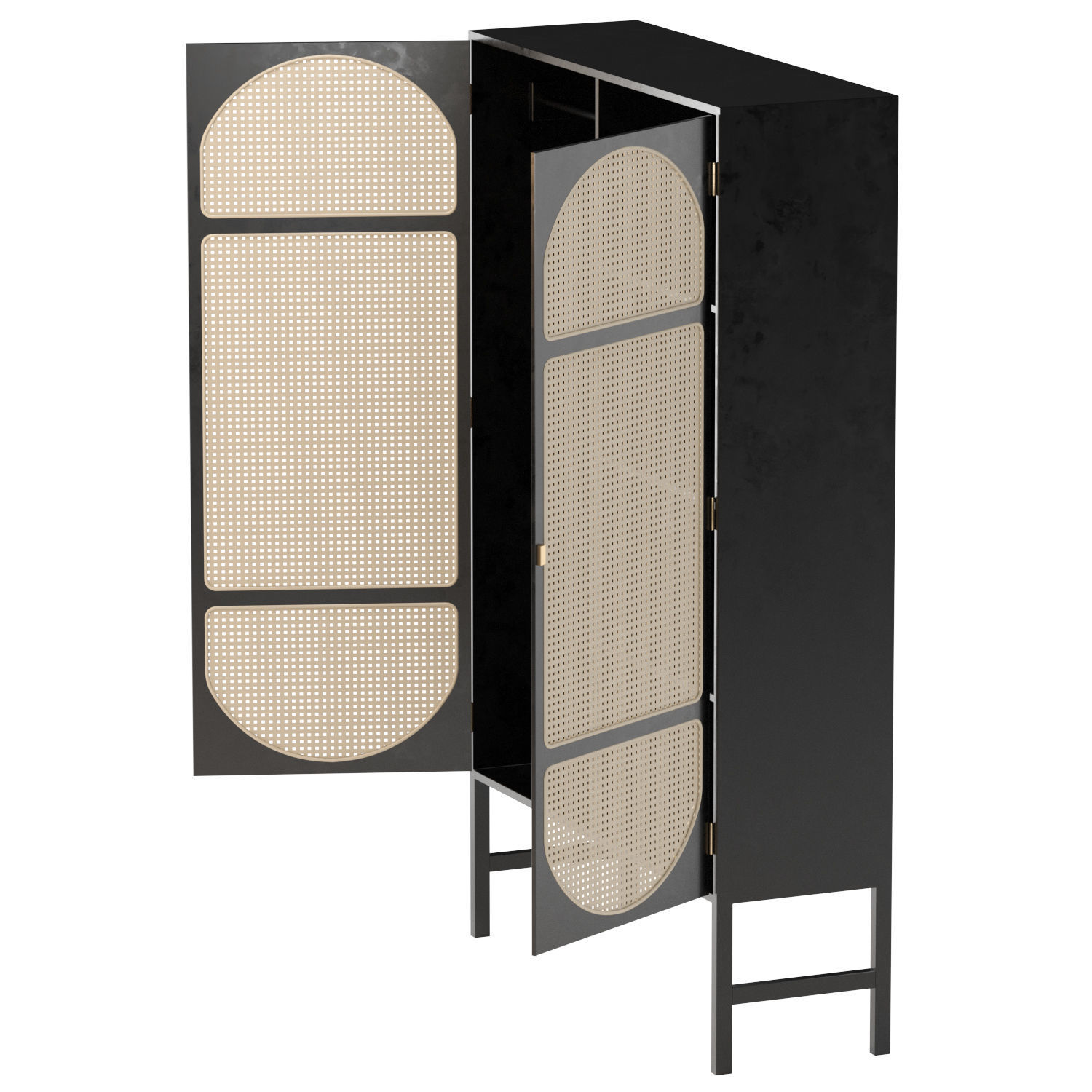 HK Living Retro webbing cabinet black 3D model_8