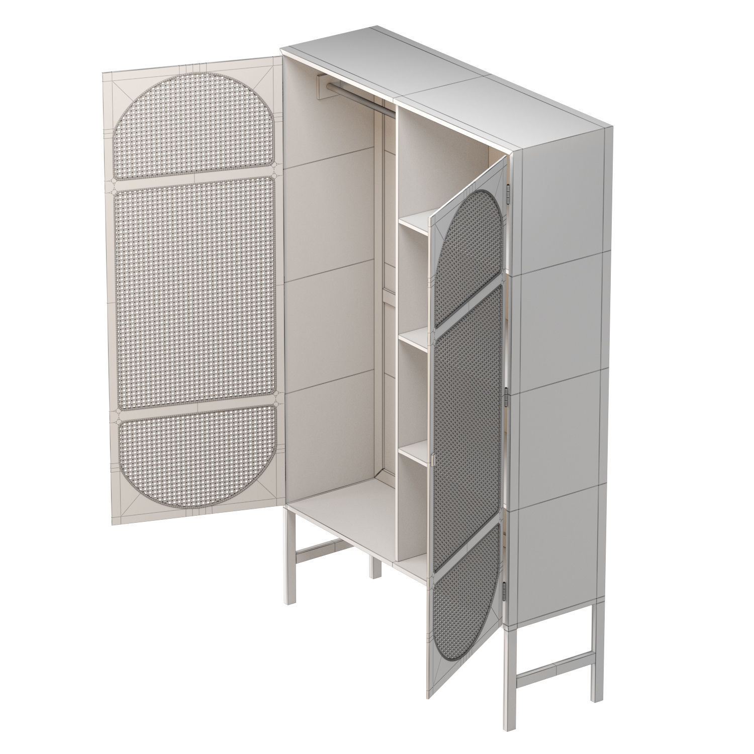 HK Living Retro webbing cabinet black 3D model_11