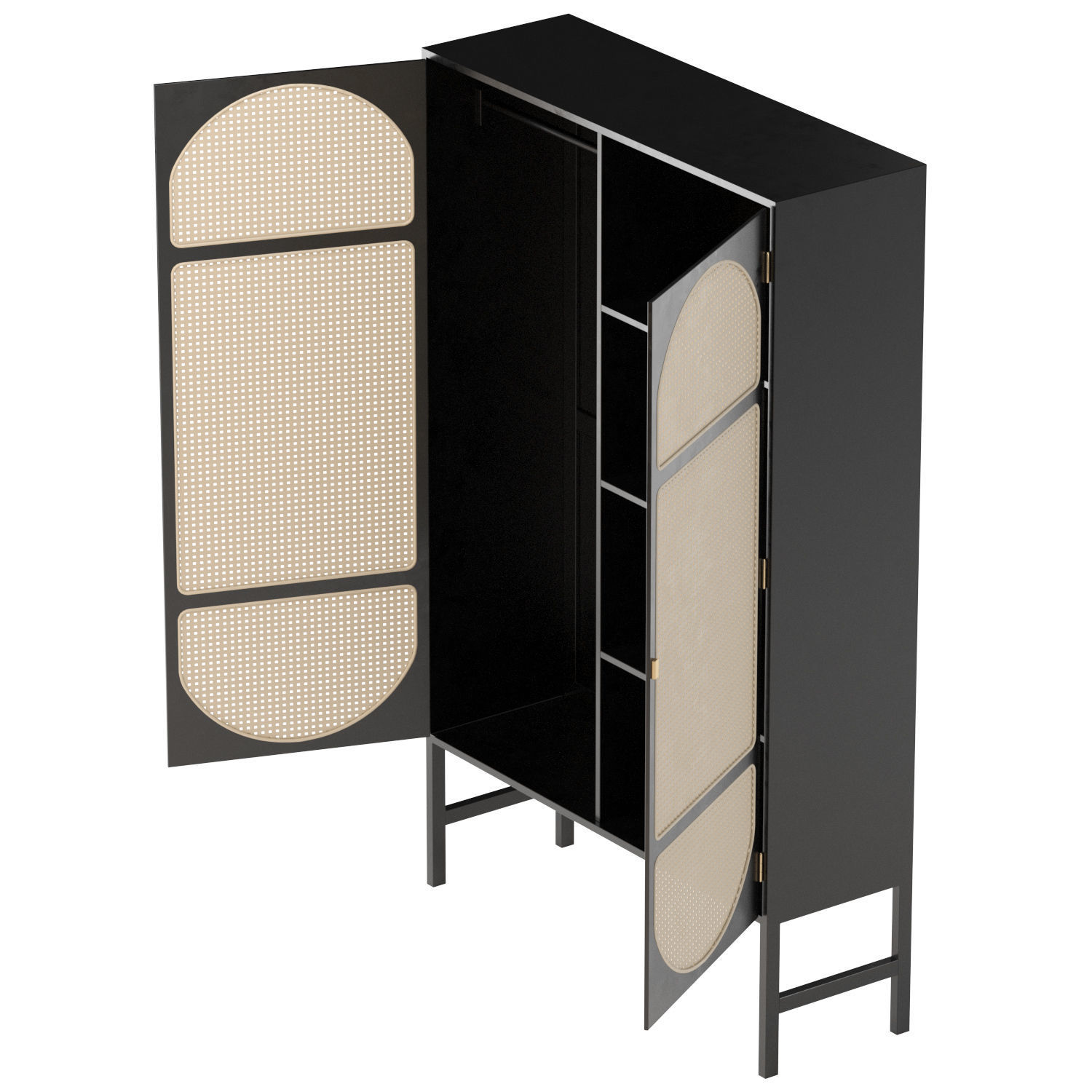 HK Living Retro webbing cabinet black 3D model_5