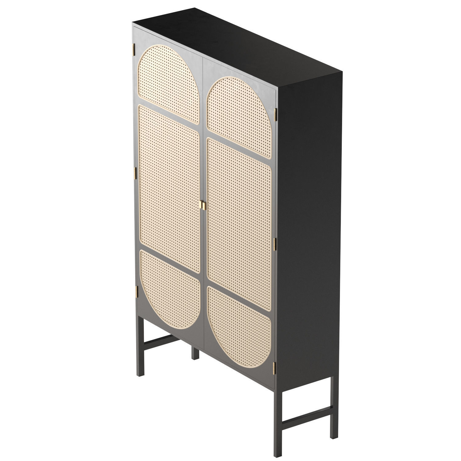 HK Living Retro webbing cabinet black 3D model_3